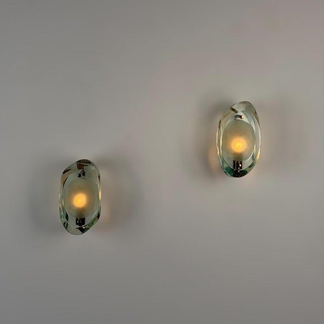 Metal Model 2093 Wall Lights in Brass by Max Ingrand for Fontana Arte, 1960s, Set of 2 For Sale - Image 7 of 18