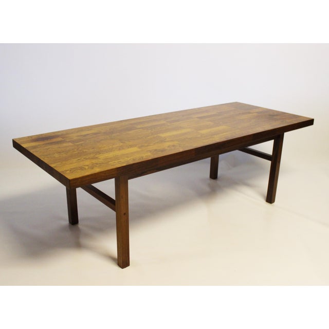 This coffee table is made of rosewood with a checkered pattern. It is a Danish design from the 1960s.