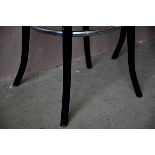Bistro Bar Stools in Black and Chrome Tortoiseshell Vinyl, 1960s, Set of 2 For Sale - Image 10 of 14
