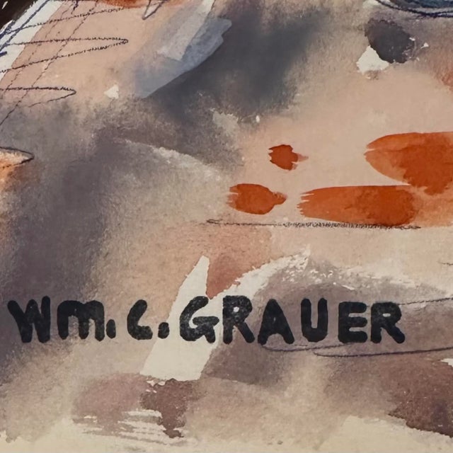 William C. Grauer (1895-1985) Untitled (Mexican Brick Layers) watercolor on paper 1940s. William Grauer, born in...