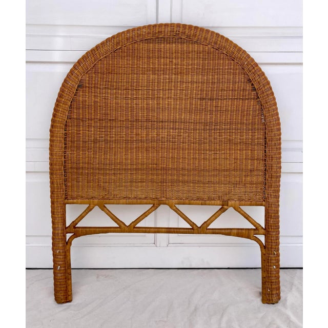 Vintage Natural Woven Wicker Rattan Twin Headboard Chairish