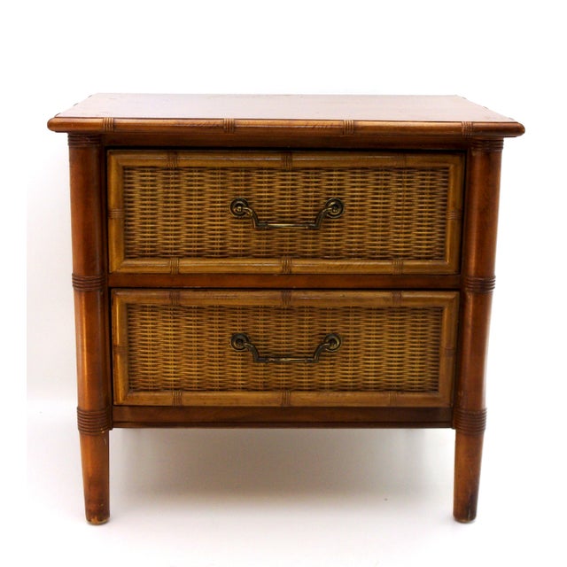 Faux Bamboo 2 Drawers Nightstand Chairish
