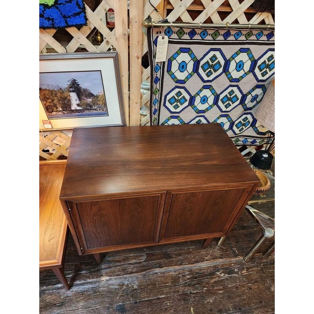 Mid 20th Century Drexel Declaration Mid-Century Walnut Media Cabinet by Kipp Stewart & Stewart MacDougall For Sale In Baltimore - Image 6 of 10