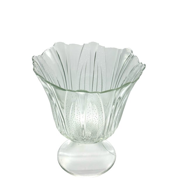 Antique Victorian Eapg Pressed Glass Celery Vase With Stippled Panels For Sale In West Palm - Image 6 of 7