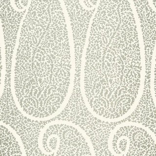 Sample- Schumacher Ambala Paisley Fabric in Fog For Sale