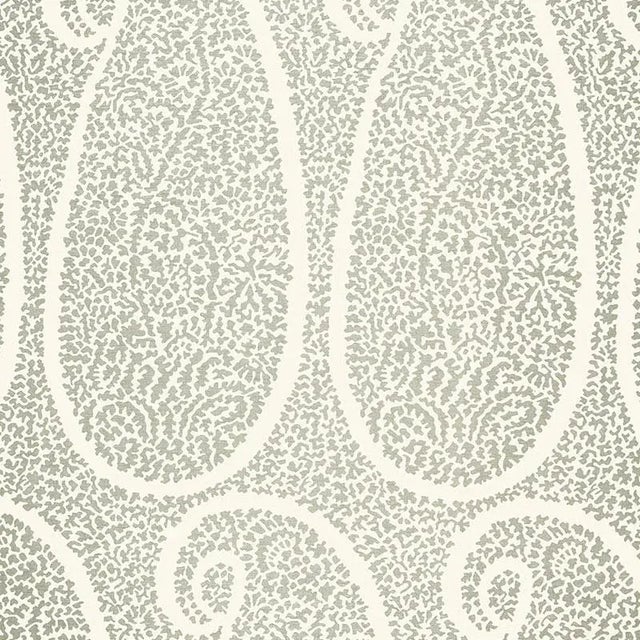 Sample- Schumacher Ambala Paisley Fabric in Fog For Sale