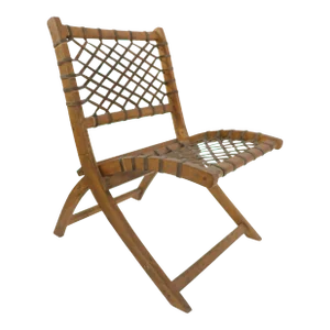 Unusual Folding Rustic Snow Shoe Tubbs Vt. Chair Ca. 1950's Possibly Carl Koch