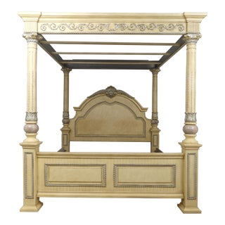 Monumental King Size Canopy Poster Bed For Sale