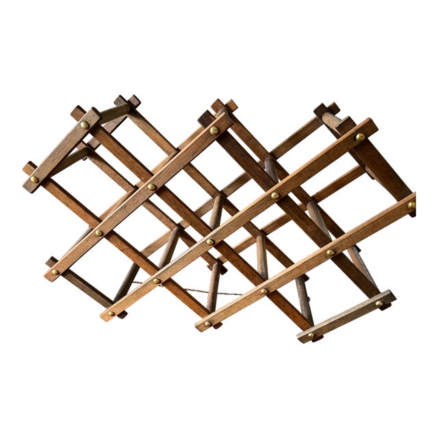 1970s Mid-Century Modern Wooden Wine Bottle Holder For Sale