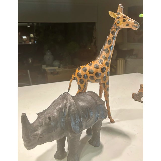 Mid 20th Century Safari Chic Leather Wrapped Giraffe in the Style of Ralph Lauren For Sale - Image 10 of 12