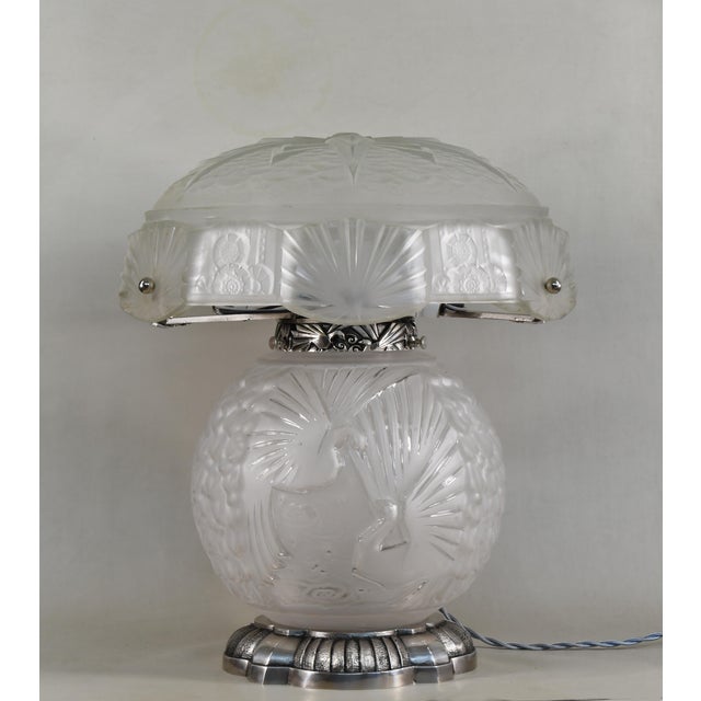 Metal 1930s Large French Art Deco Mushroom Lamp by Muller Freres - France For Sale - Image 7 of 16