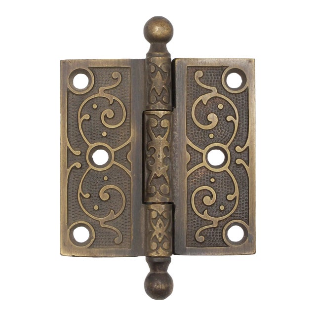 Antique 3.5 X 3.5 In. Victorian Bronze Butt Door Hinge For Sale
