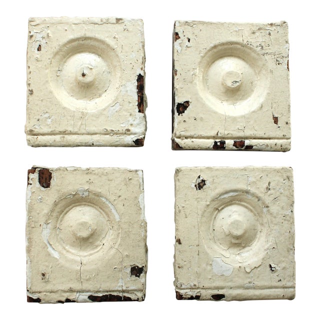 Victorian/Rustic Architectural Carved Wood Fragments, S/4 For Sale