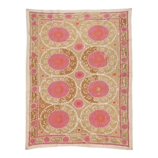 1960s Large Suzani Bedspread From Samarkand 7'10'' X 10'10'' For Sale