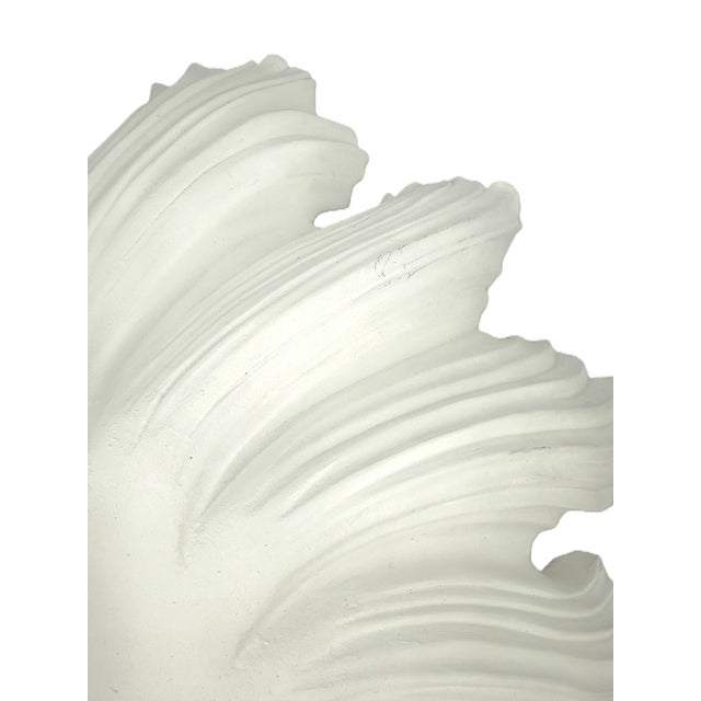 Currey & Co Hadley White Gesso Floral Semi Flush Mount Ceiling Light (Pre-Owned) For Sale - Image 9 of 14