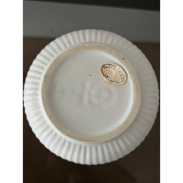 Gustavsberg Vases in White Stoneware by Stig Lindberg for Gustavsberg, 1950s, Set of 2 For Sale - Image 4 of 5