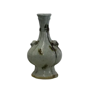 Chinese Ru Ware Light Gray White Celadon Glaze Ceramic Vase