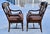 Brown Bernhardt Mahogany Arm Chairs Pair Vintage Stretcher Base 80s For Sale - Image 8 of 13