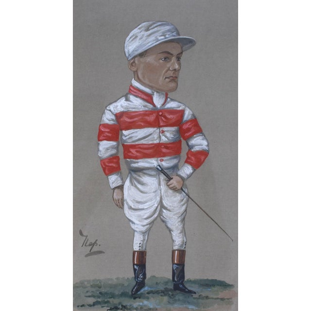 Traditional Morny Cannon (1873-1962) Jockey Pastel Watercolour Portrait by Nap For Sale - Image 3 of 7