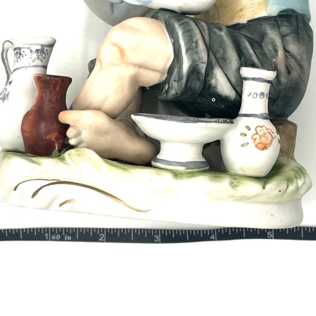 Vintage Lefton Porcelain 5085 Bisque Old Man Painting Pottery Hand Painted China For Sale - Image 10 of 10