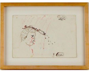 Mario Perez, Latin American Art Ink Drawing Mario Perez Sentimental Argentina Modernist