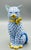 Add a touch of timeless elegance to your collection with this **Vintage Mid-Century Modern (MCM) Herend Blue Fishnet...