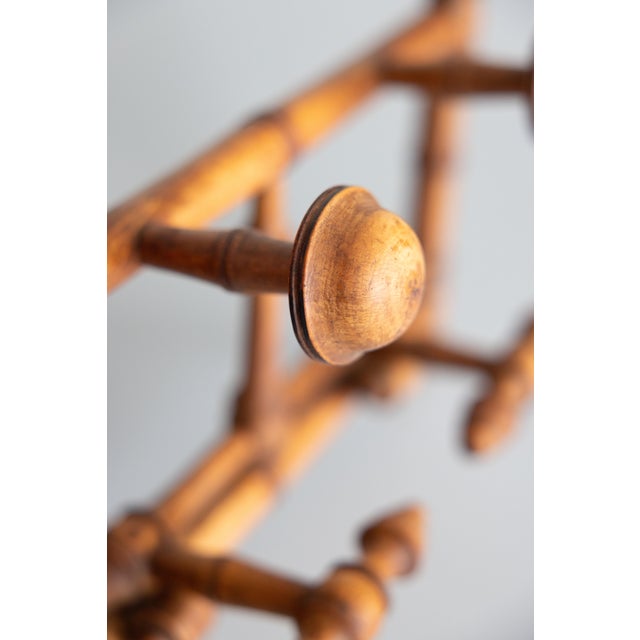Antique French Foldable Faux Bamboo Coat & Hat Rack For Sale - Image 4 of 8