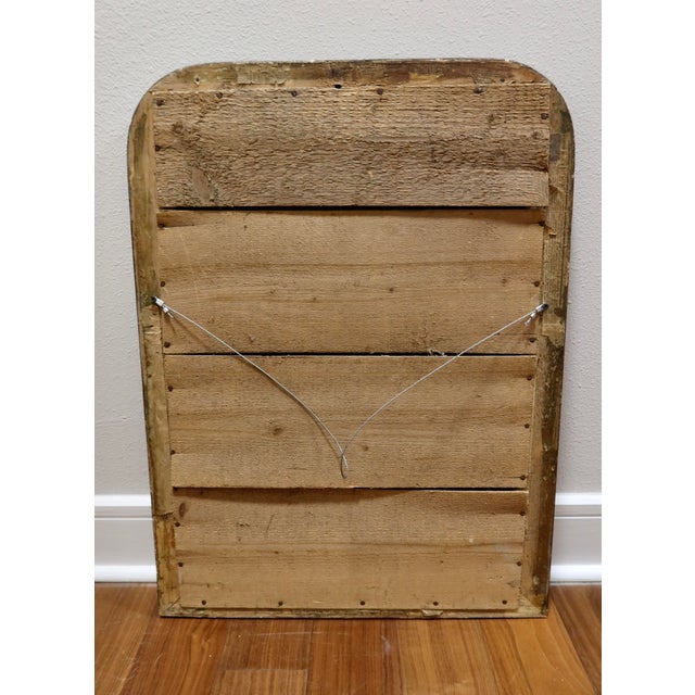 Wood Antique French Louis Philippe Style Mirror — Embossed Metal Over Wood, Original Foxed Glass, Late 19th/Early 20th Century For Sale - Image 7 of 9
