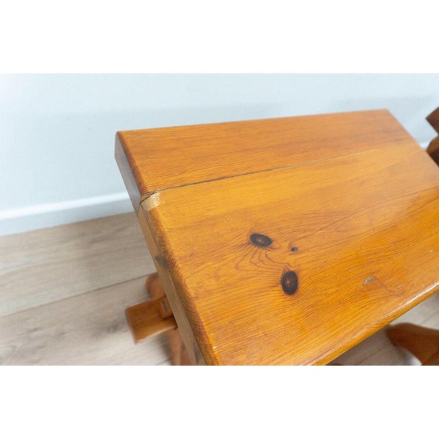 Mid-Century Swedish Dining Table and Stools in Pine, 1960, Set of 6 For Sale - Image 12 of 18