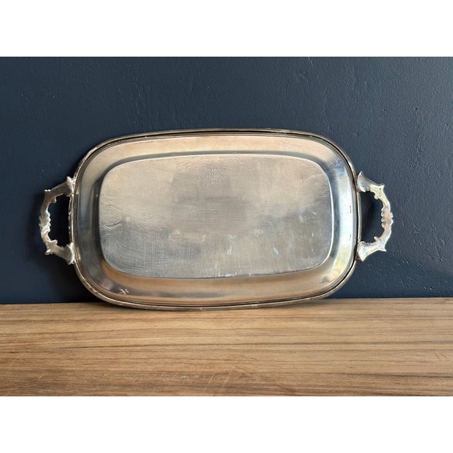 Vintage Coronet Silverplate Serving Tray With Handles For Sale - Image 4 of 5