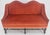 William & Mary Style Brick Red Camel Back Upholstery Walnut Base Sofa Loveseat For Sale - Image 10 of 15