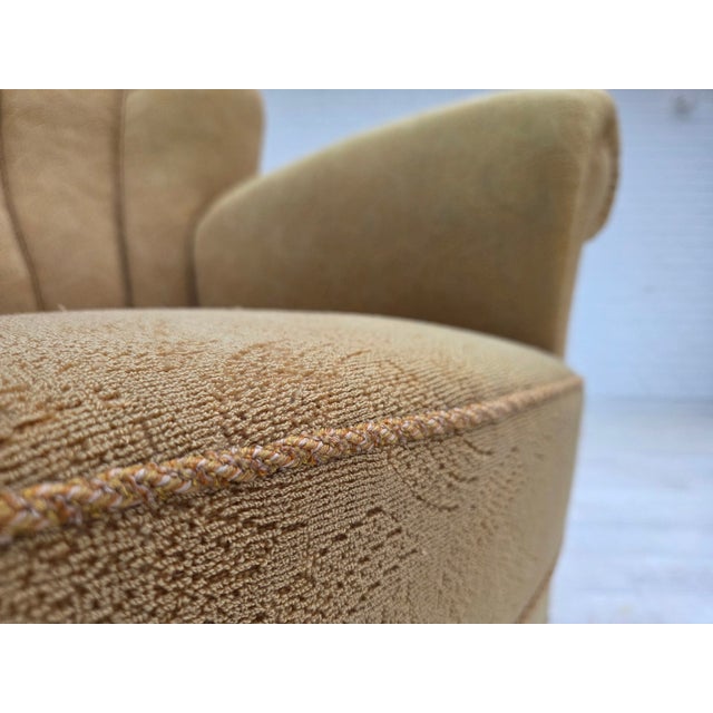 Danish Relax Chair in Light Green Furniture Wool, 1960s For Sale - Image 15 of 16