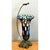 Vintage Stained Glass and Metal Table Lamp For Sale - Image 4 of 12