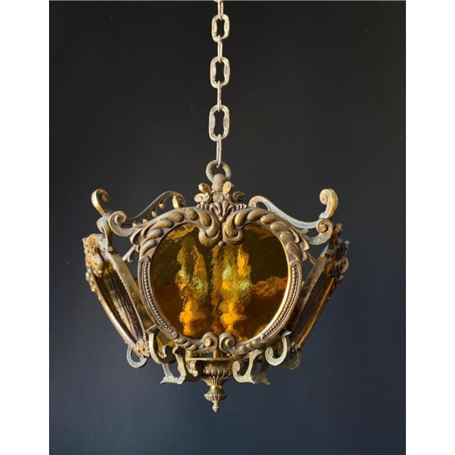Vintage Brass and Glass Pendant Light, 1960s For Sale - Image 14 of 14