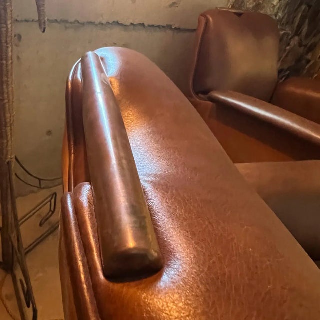 Wood 1950s Octavio Vidales Chairs Leather and Mahogany Mexico City For Sale - Image 7 of 12