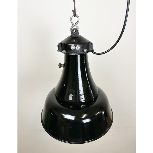 Industrial Black Enamel Bauhaus Pendant Lamp, 1930s For Sale - Image 10 of 18