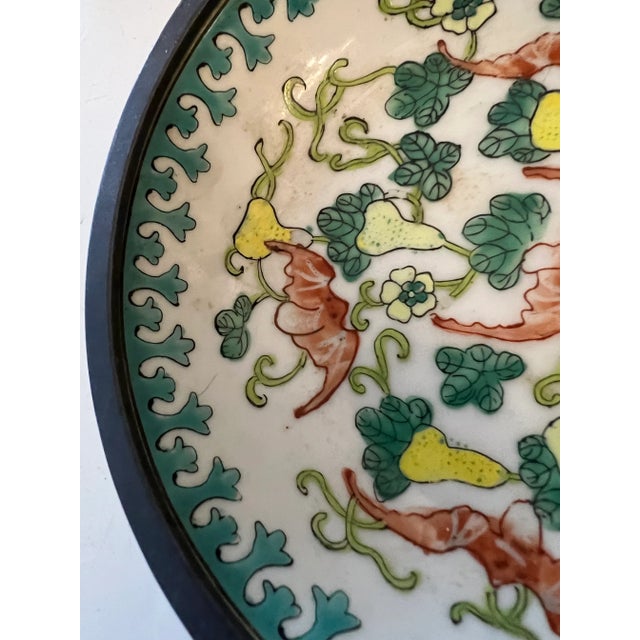 Mid Century Asian Porcelain Bowl Wrapped in Pewter For Sale In West Palm - Image 6 of 9