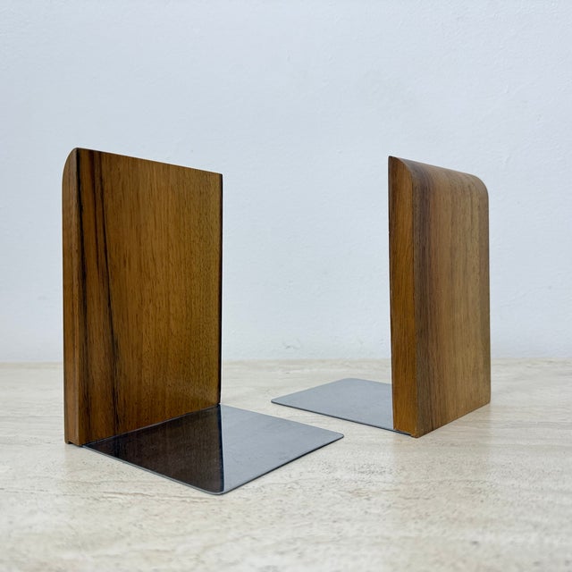 1960s Vintage Wood Bookends, 1970s, Set of 2 For Sale - Image 5 of 12