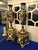 Sevres-Style Midnight Blue Porcelain Vase on Pedestal With Gold Leaf Details & French Court Scenes For Sale In Miami - Image 6 of 9
