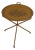 Mid-Century Italian Tole Tray Table in Yellow With Pastoral Figural Scene For Sale