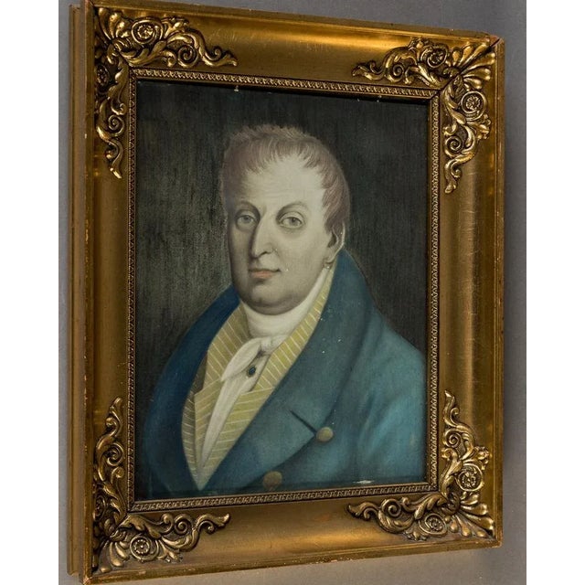 Portrait Paintings of Jean Pierre Casadabon & Christine Lerient, 1800s, Pastel, Framed, Set of 2 For Sale - Image 4 of 5