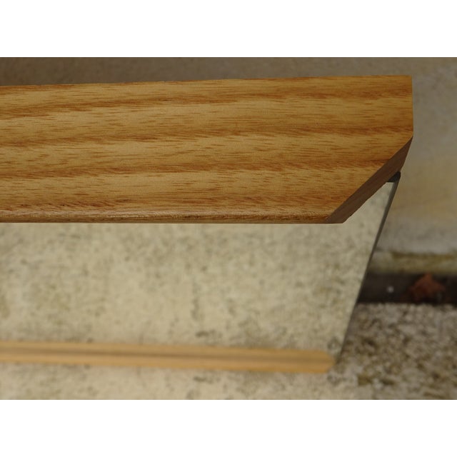 Scandinavian Mirror in Light Oak, 1970s For Sale - Image 4 of 12