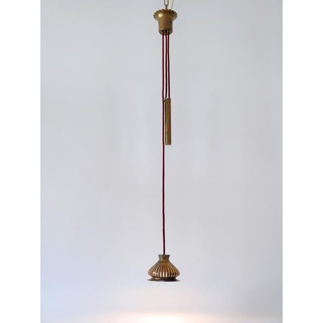 Gold Mid-Century Modern Counterweight Brass Pendant Lamp, Germany, 1950s For Sale - Image 8 of 18