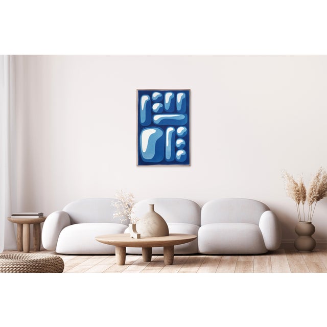 This unique monotype cyanotype presents a refined exploration of form, color, and spatial rhythm. Soft, organic shapes...