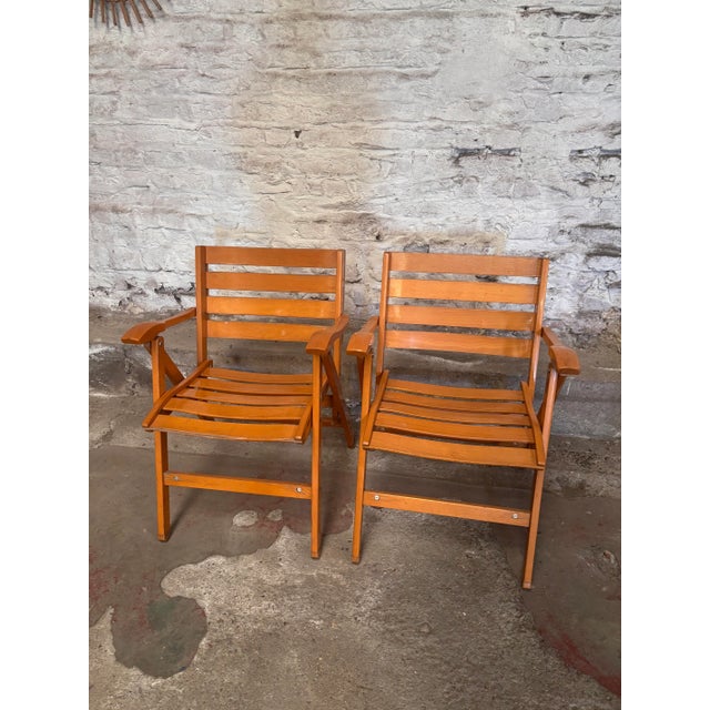 Wood Set of Armchairs from Fretelli Reguitti, 1950s For Sale - Image 7 of 10
