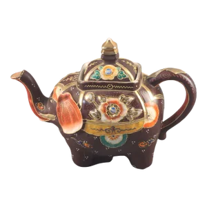 Early 20th Century Vintage Japanese Satsuma Lucky Elephant Teapot