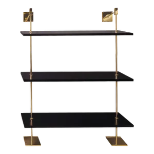 Marais 3-Tier Black & Gold Shelf 48"W