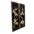 A striking pair of large decorative Chinese wall panels featuring intricate mother-of-pearl and shell inlay against a deep...