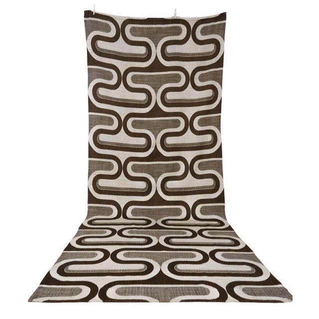 Beige Mid-Century Curtain Panels, 1970s, Set of 2 For Sale - Image 8 of 8