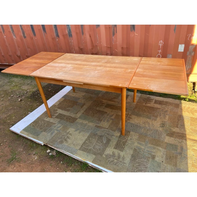 Tan 1970s Ansager Mobler Mid Century Modern Teak Expanding Table For Sale - Image 8 of 12